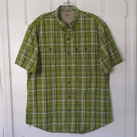G.H. Bass & Co. Mens S/S Lime Green Cotton Poly Button Down Active Shirt - Large - Picture 3 of 3